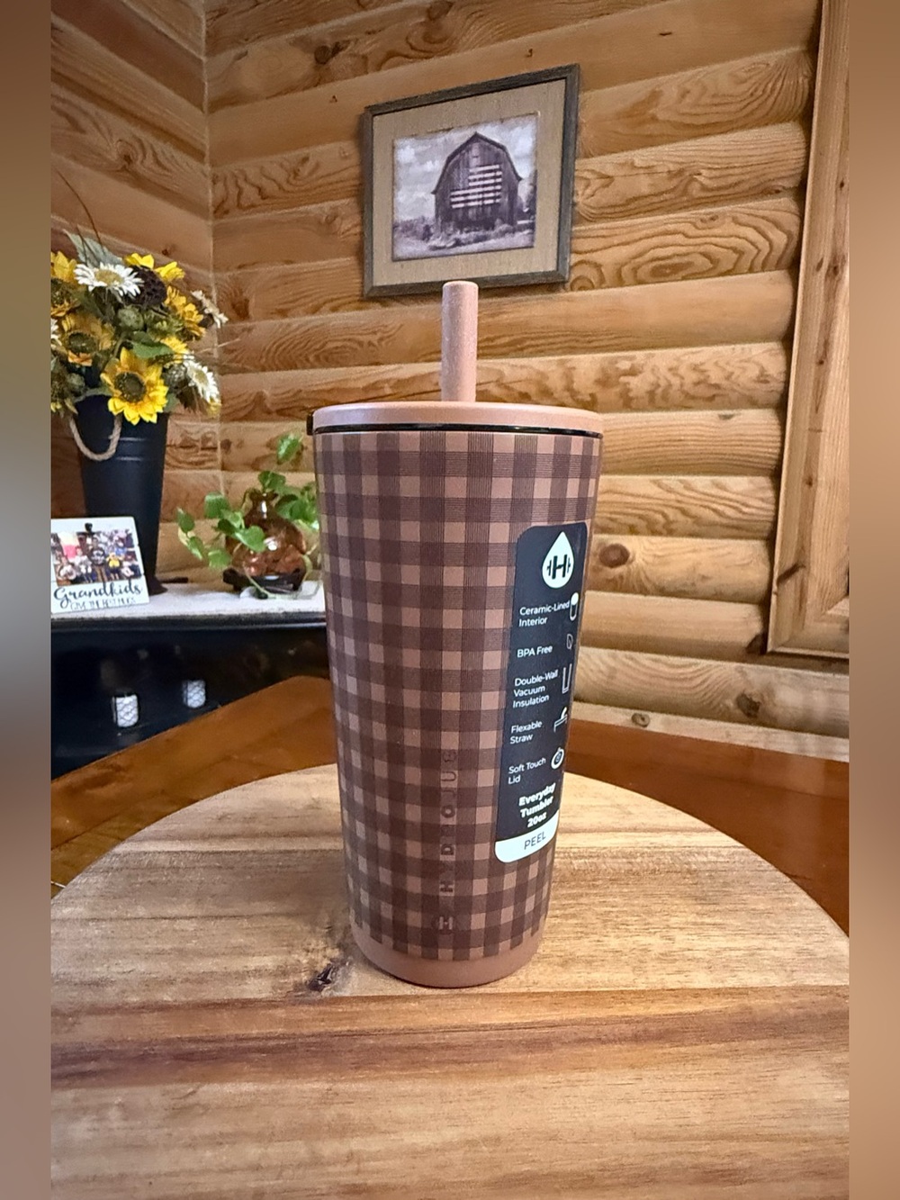 RUST PLAID HydroJug 20oz Everyday Tumbler